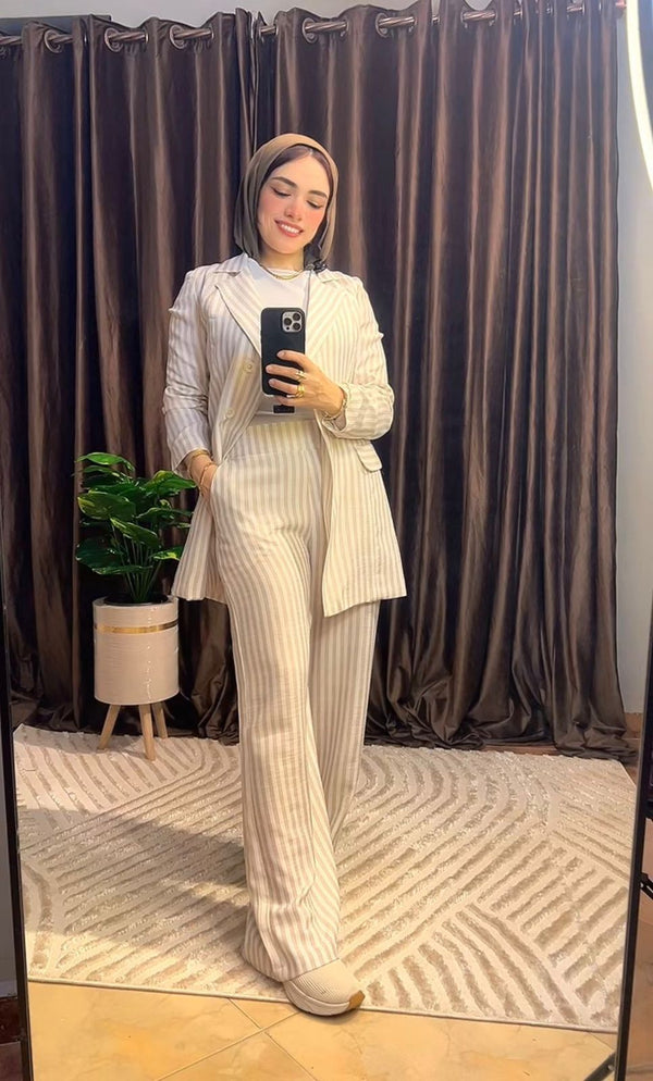 Striped Linen Suit