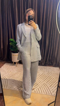 Striped Linen Suit