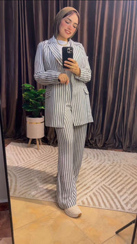 Striped Linen Suit